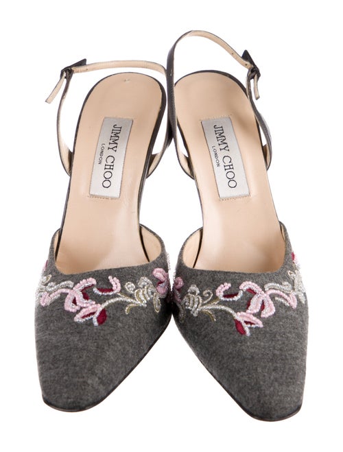 Jimmy Choo Wool Patterned Slingback Pumps