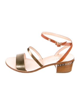 Jimmy Choo Leather Studded Accents Gladiator Sandals