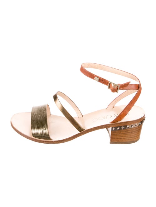 Jimmy Choo Leather Studded Accents Gladiator Sandals