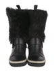 Jimmy Choo Leather Fur Trim Rain Boots