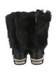 Jimmy Choo Leather Fur Trim Rain Boots