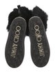 Jimmy Choo Leather Fur Trim Rain Boots