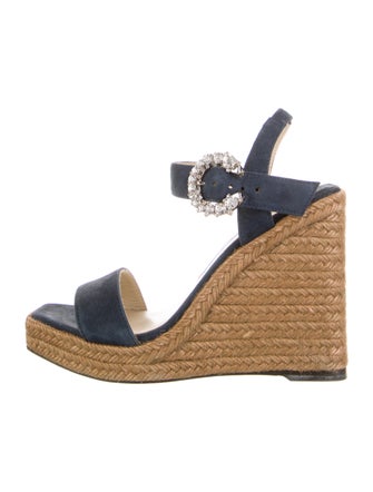Jimmy Choo Suede Colorblock Pattern Espadrilles
