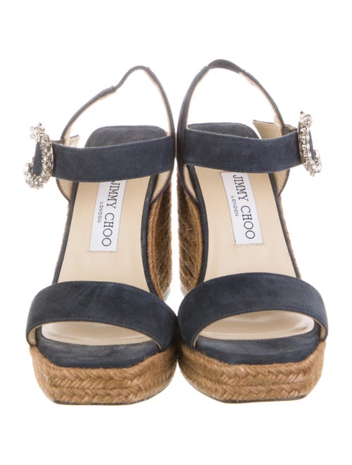 Jimmy Choo Suede Colorblock Pattern Espadrilles
