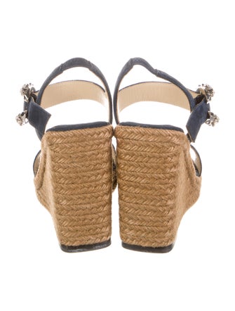 Jimmy Choo Suede Colorblock Pattern Espadrilles