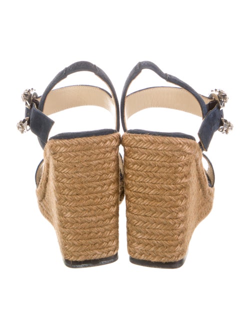 Jimmy Choo Suede Colorblock Pattern Espadrilles