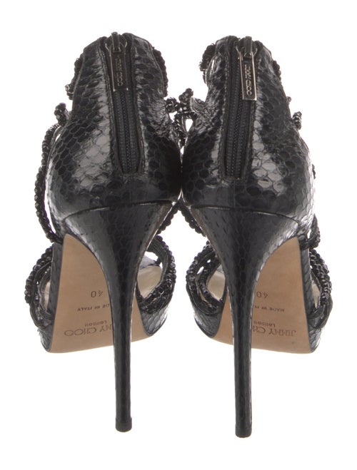 Jimmy Choo Embossed Leather Animal Print Sandals