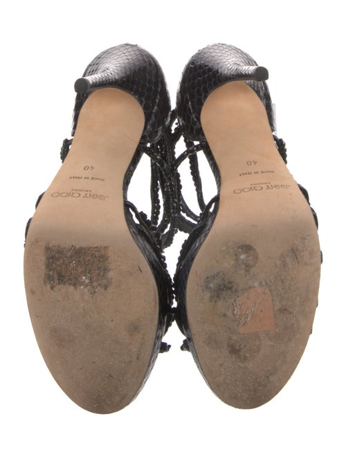 Jimmy Choo Embossed Leather Animal Print Sandals