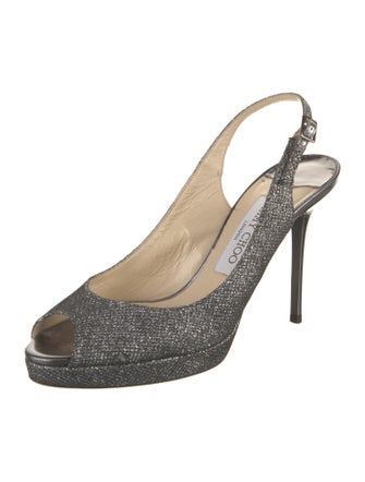 Jimmy Choo Glitter Glitter Accents Slingback Sandals