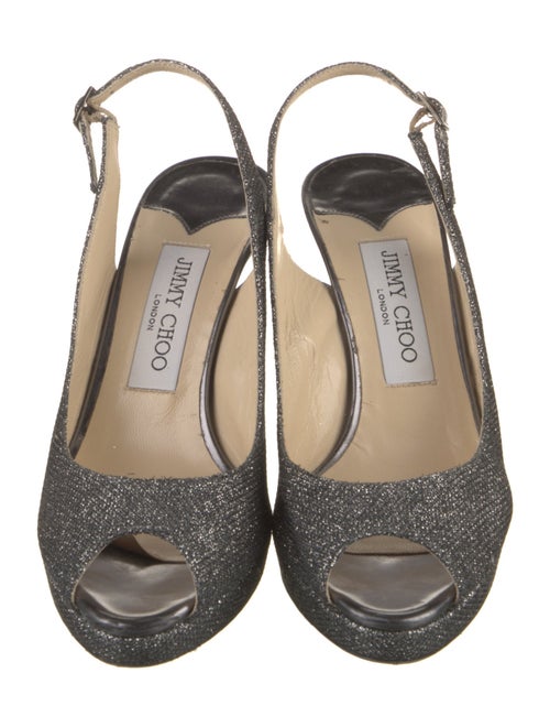 Jimmy Choo Glitter Glitter Accents Slingback Sandals