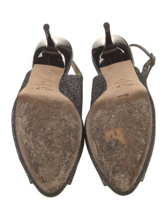 Jimmy Choo Glitter Glitter Accents Slingback Sandals