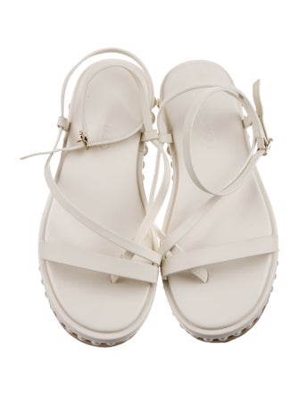 Jimmy Choo Faux Pearl Accents Leather Sandals