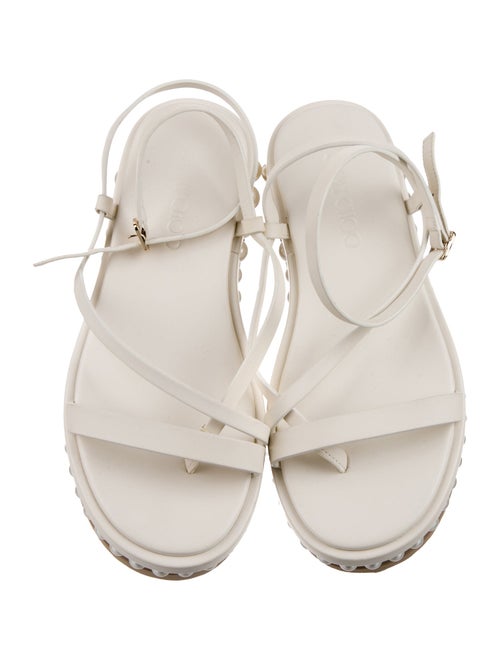Jimmy Choo Faux Pearl Accents Leather Sandals