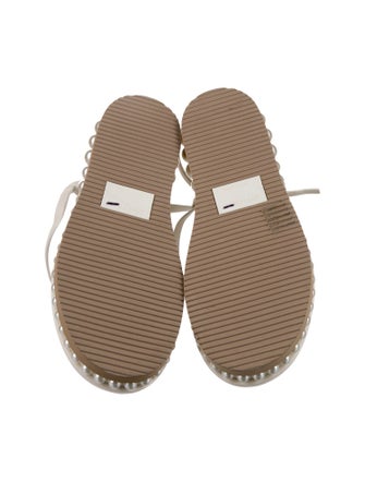 Jimmy Choo Faux Pearl Accents Leather Sandals