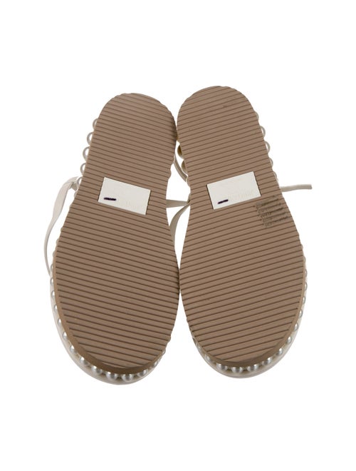 Jimmy Choo Faux Pearl Accents Leather Sandals