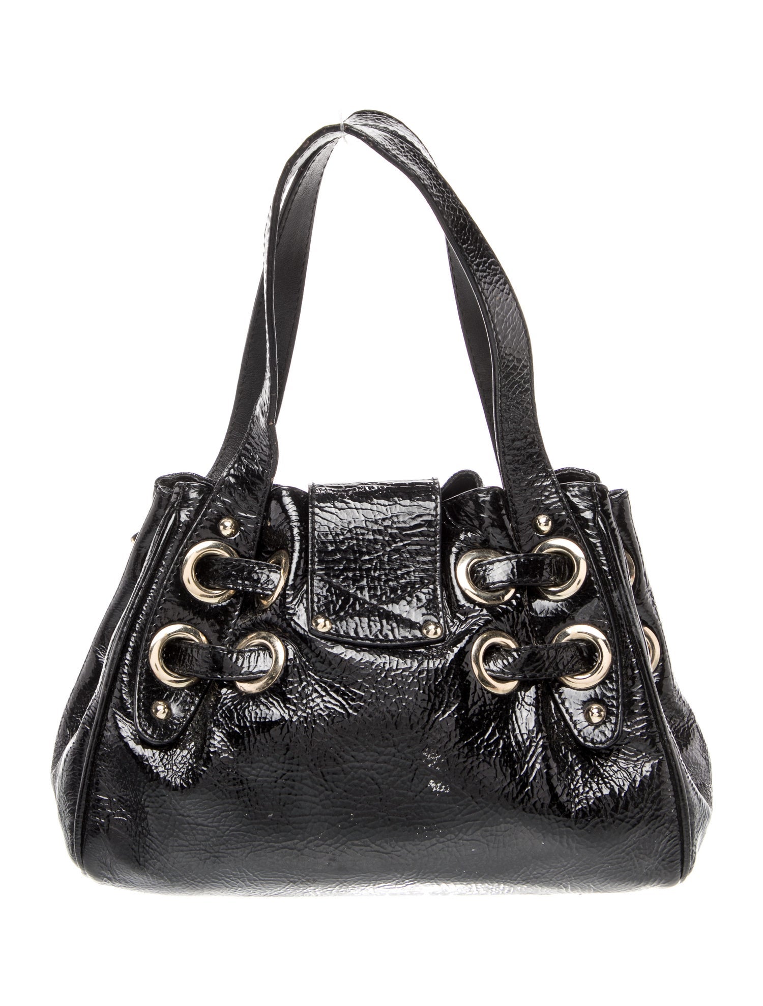 Jimmy Choo Patent Leather Top Handle Bag - Black Handle Bags