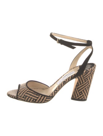 Jimmy Choo Raffia Printed Slingback Sandals