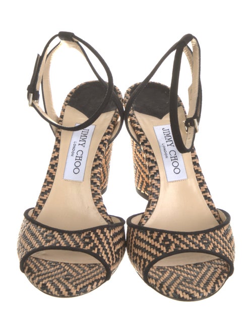 Jimmy Choo Raffia Printed Slingback Sandals