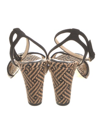 Jimmy Choo Raffia Printed Slingback Sandals