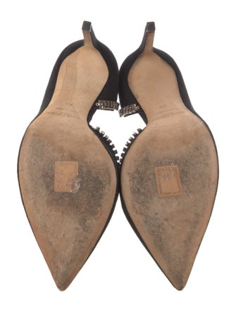 Jimmy Choo Suede Crystal Embellishments D'Orsay Pumps