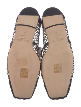Jimmy Choo Faux Pearl Accents Mesh Flats