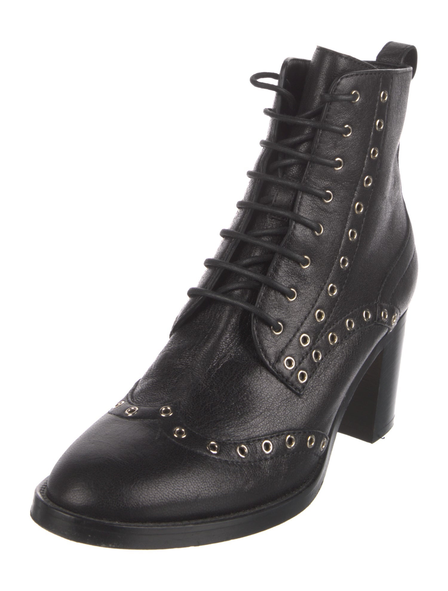 Jimmy Choo Leather Eyelet Trim Lace-Up Boots