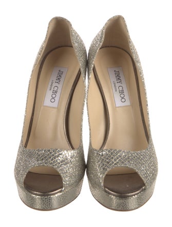 Jimmy Choo Glitter Mesh Accents Pumps