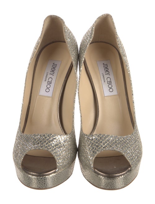 Jimmy Choo Glitter Mesh Accents Pumps