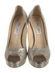 Jimmy Choo Glitter Mesh Accents Pumps