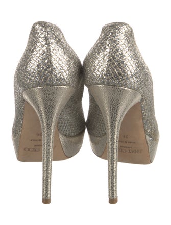 Jimmy Choo Glitter Mesh Accents Pumps