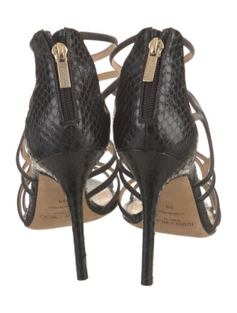Jimmy Choo Snakeskin Glitter Accents Sandals