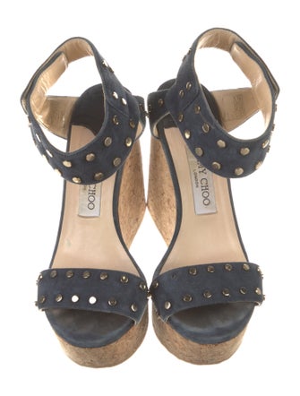 Jimmy Choo Suede Studded Accents Espadrilles