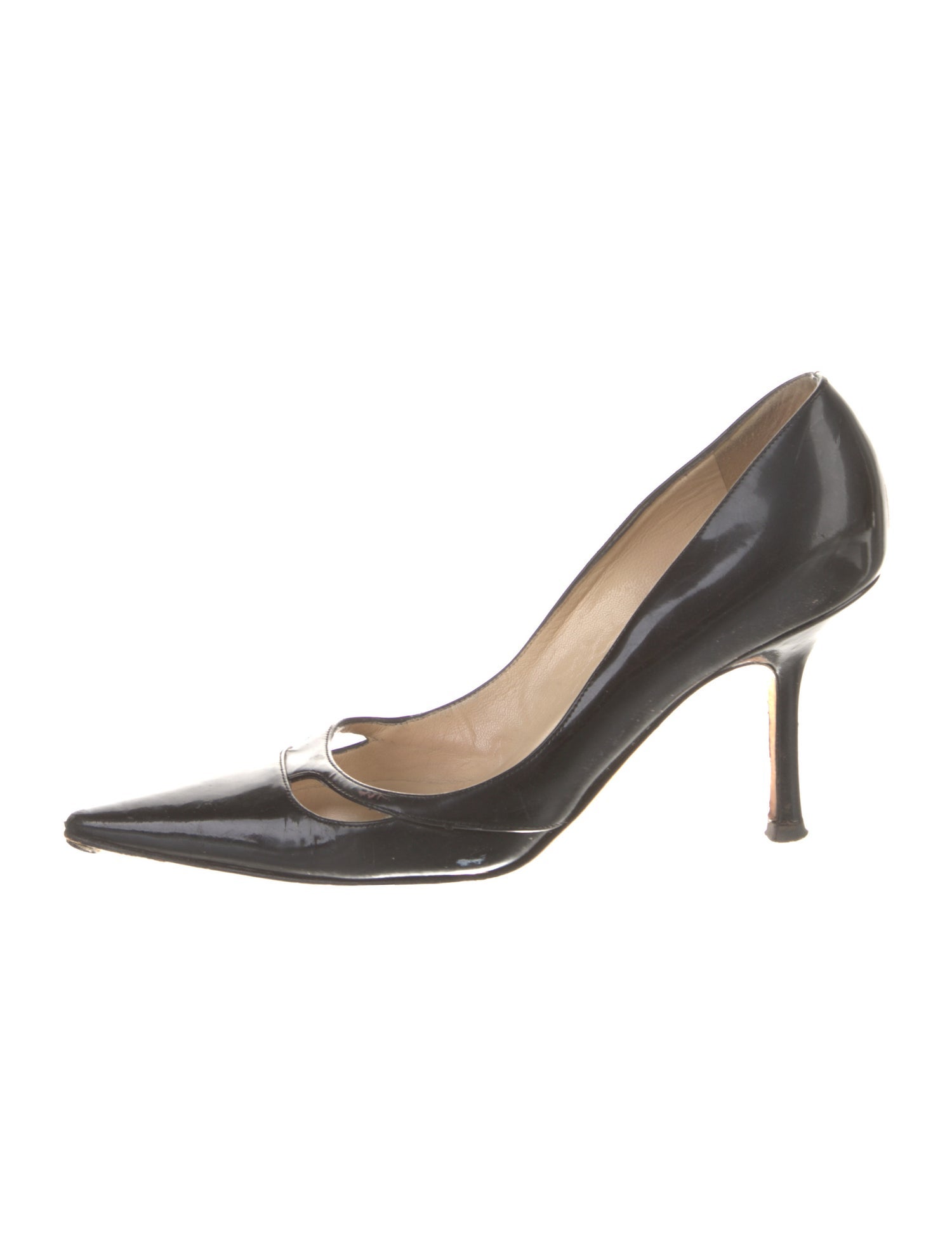 Jimmy Choo Patent Leather Cutout Accent Pumps