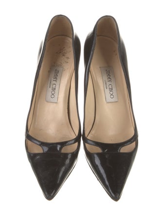 Jimmy Choo Patent Leather Cutout Accent Pumps