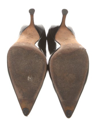 Jimmy Choo Patent Leather Cutout Accent Pumps