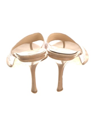 Jimmy Choo Leather Colorblock Pattern Slides