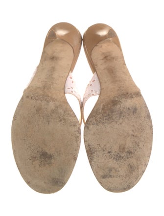 Jimmy Choo Leather Colorblock Pattern Slides