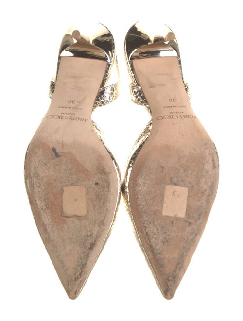 Jimmy Choo Embossed Leather Animal Print Slingback Pumps