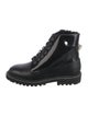 Jimmy Choo Patent Leather Pom-Pom Embellishments Combat Boots
