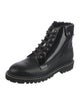 Jimmy Choo Patent Leather Pom-Pom Embellishments Combat Boots