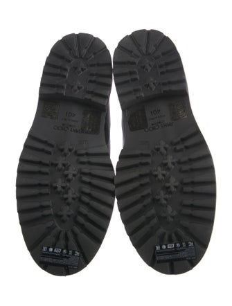 Jimmy Choo Patent Leather Pom-Pom Embellishments Combat Boots