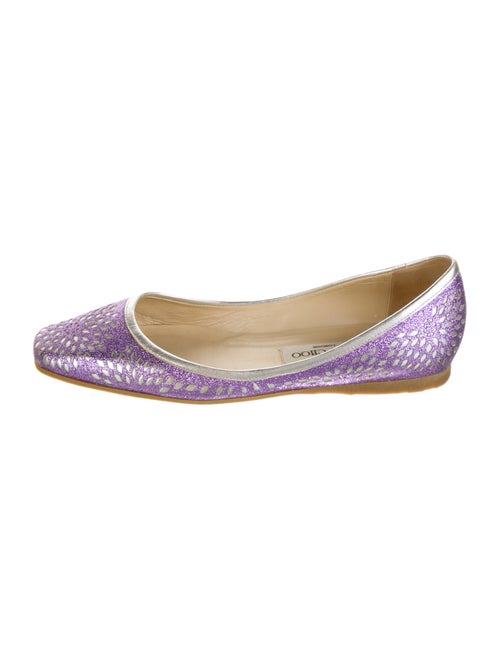 Jimmy Choo Glitter Animal Print Ballet Flats