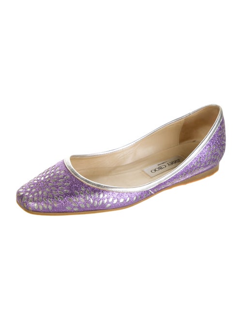Jimmy Choo Glitter Animal Print Ballet Flats