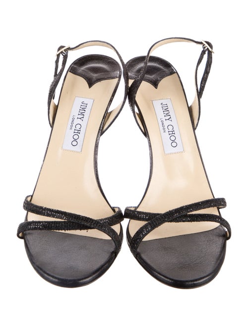 Jimmy Choo Glitter Animal Print Slingback Sandals