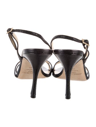 Jimmy Choo Glitter Animal Print Slingback Sandals