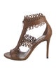 Jimmy Choo Leather Lasercut Accents T-Strap Pumps