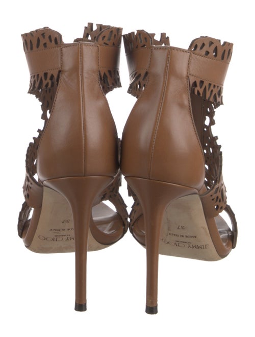 Jimmy Choo Leather Lasercut Accents T-Strap Pumps