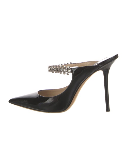 Jimmy Choo Patent Leather Crystal Embellishments Mules