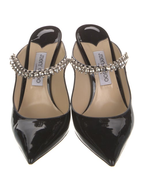 Jimmy Choo Patent Leather Crystal Embellishments Mules