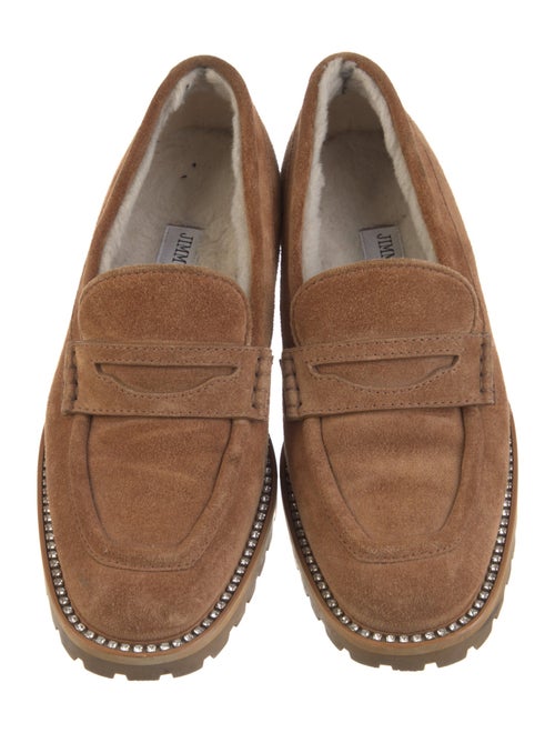Jimmy Choo Suede Crystal Embellishments Loafers